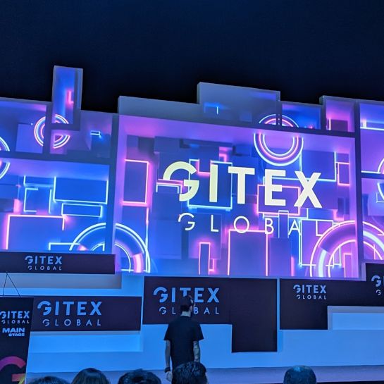 GITEX Global stage visual marking Professional.me's public debut