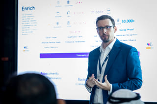 Professional.me presenting at the Sneak Peek event in Dubai