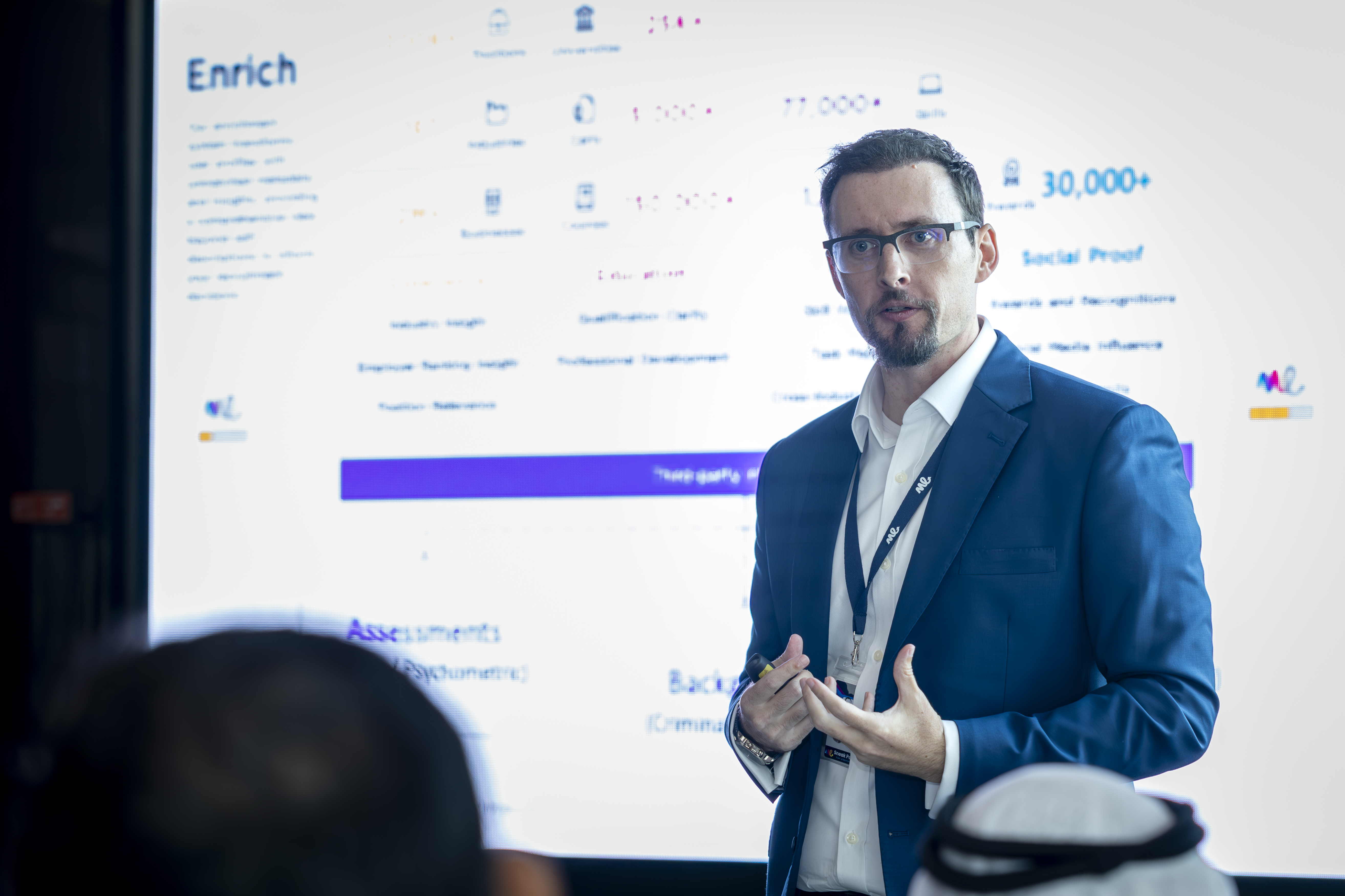 Professional.me presenting at the Sneak Peek event in Dubai